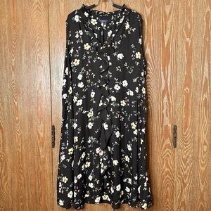 Rachel Roy Women Sleeveless Dress 2X Floral Mesh w/ Slip Ruffle Front Business
